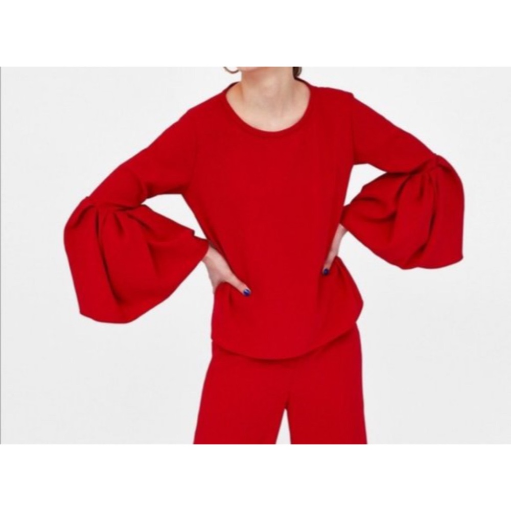 Zara Women 3/4 Bell/Flare Sleeve  Blouse